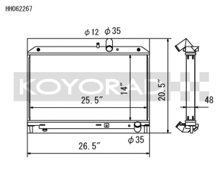 Koyo 09-11 Mazda RX-8 1.3L (MT) Radiator - Bull Strap
