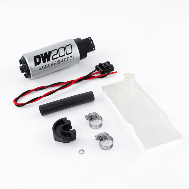 DeatschWerks 94+ Nissan 240sx/Silvia S14/S15 255 LPH DW200 In-Tank Fuel Pump w/ Install Kit - Bull Strap