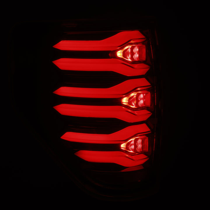 AlphaRex 09-14 Ford F150 LUXX LED Taillights - AlphaBlack Housing - Bull Strap