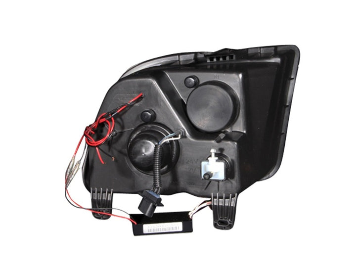 ANZO 2005-2009 Ford Mustang Projector Headlights w/ Halo Black - Bull Strap