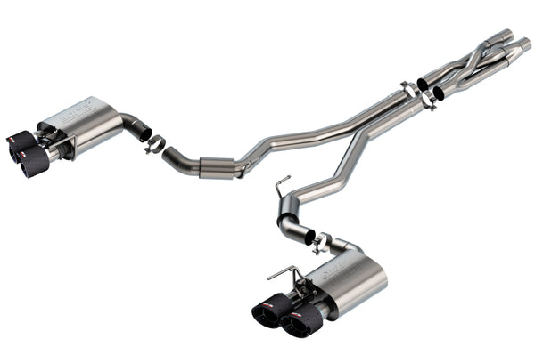 Borla 2020 Ford GT500 5.2L AT 3in ATAK CatBack Exhaust w/ Carbon Fiber Tips - Bull Strap