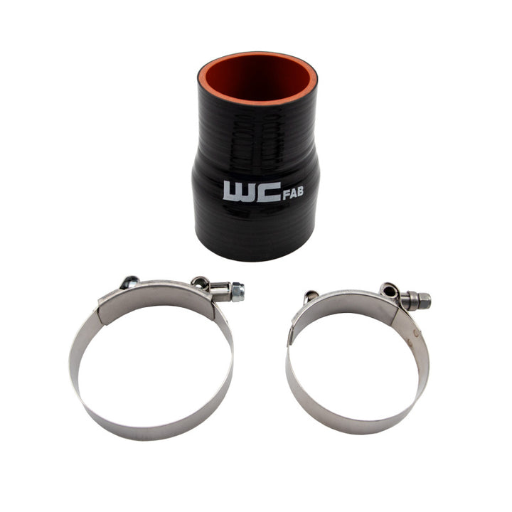 Wehrli 2.375in x 3in ID Straight Reducer 4.5in Long Silicone Boot and Clamp Kit - Bull Strap