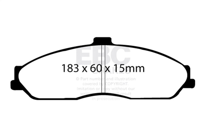 EBC 03-04 Cadillac XLR 4.6 Bluestuff Front Brake Pads - Bull Strap
