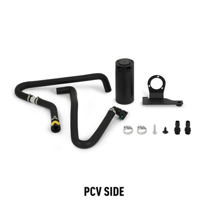 Mishimoto 11-14 Ford F-150 EcoBoost 3.5L Baffled Oil Catch Can Kit - Black - Bull Strap