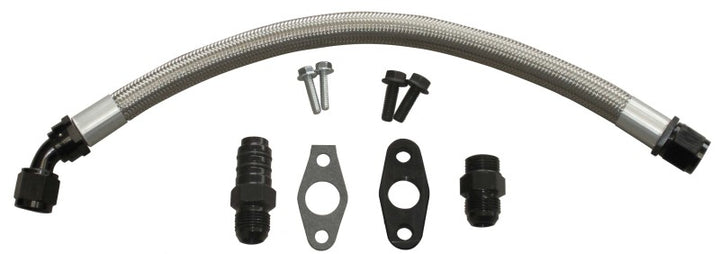 Fleece Performance Universal Cummins Turbo Drain Tube Kit (for 2nd Gen Swaps) - Bull Strap