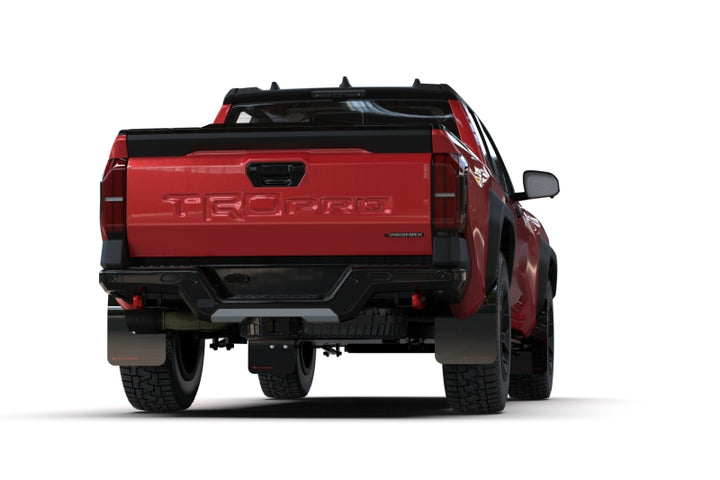 Rally Armor 24-25 Toyota Tacoma Gen 4 Black UR Mud Flap w/Red Logo - Bull Strap