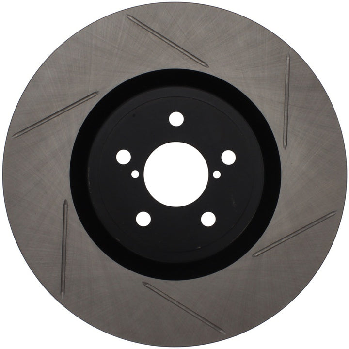 StopTech Power Slot 04 STi Front Left SportStop Slotted Rotor - Bull Strap