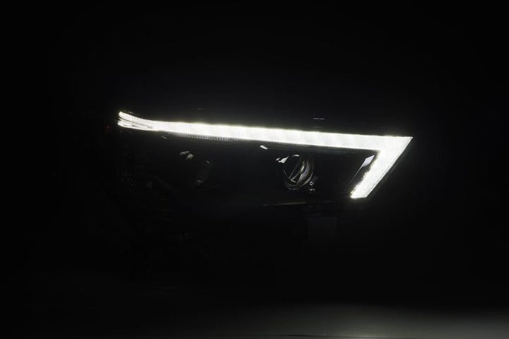 AlphaRex 14-20 Toyota 4Runner PRO-Series LED Proj Headlights Alpha-Black w/Sequential Signal/DRL - Bull Strap