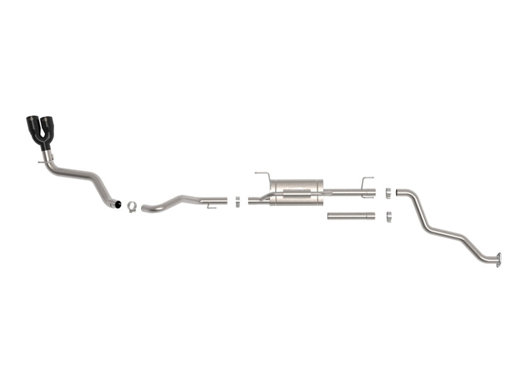 aFe 24-25 Toyota Tacoma L4-2.4L (t) Vulcan Series 2.5in to 3in Cat-Back w/ Black Tip - Bull Strap