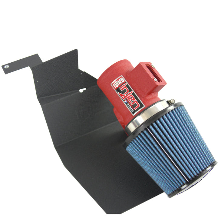 Injen 16-19 Ford Fiesta ST 1.6L Turbo 4Cyl Wrinkle Red Short Ram Intake w/MR Tech (Special order) - Bull Strap