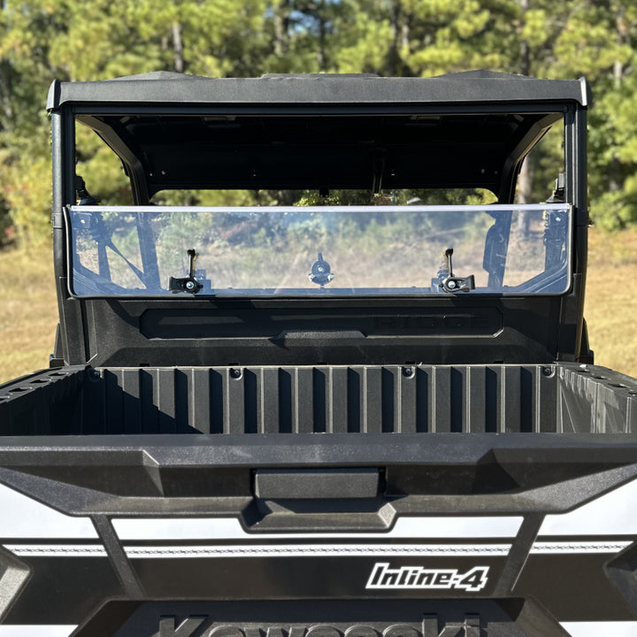 Seizmik 24+ Kawasaki Ridge Rach Rear Folding Windshield- UV - Bull Strap