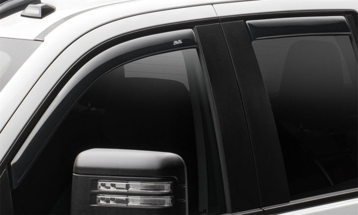 AVS 2019 Chevrolet Silverado 1500 Crew Cab Pickup Ventvisor In-Channel 4pc - Smoke - Bull Strap