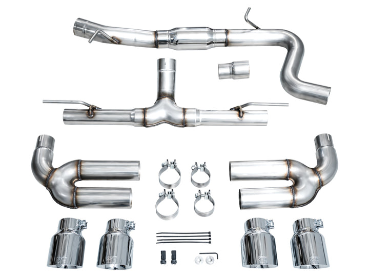 AWE 22-24 Audi 8Y S3 Track Edition Exhaust  - Chrome Silver Tips - Bull Strap
