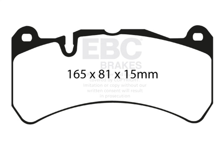 EBC 07-08 Ferrari 430 Scuderia 4.3 Yellowstuff Front Brake Pads - Bull Strap