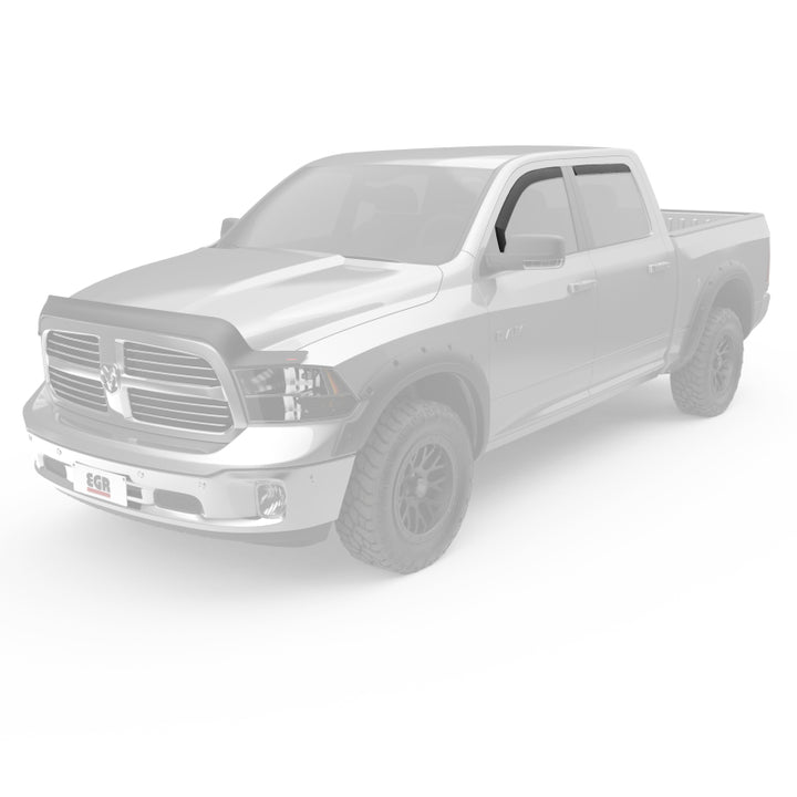EGR 09-13 Dodge Ram 1500/2500/3500 Crew Cab In-Channel Window Visors - Set of 4 - Matte (572755) - Bull Strap