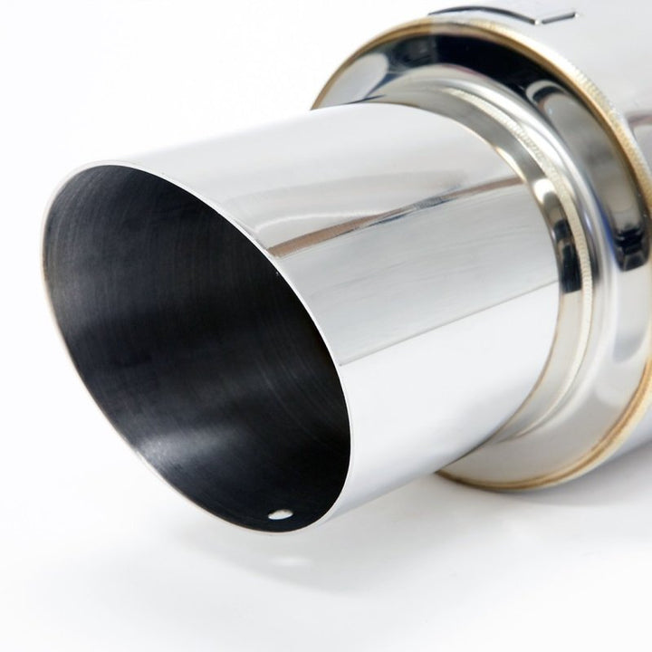 BLOX Racing 60.5mm Street Muffler - Angled Tip - Bull Strap