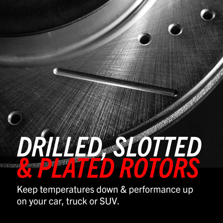 Power Stop 19-20 Chevrolet Silverado 1500 Rear Evolution Drilled & Slotted Rotors - Pair - Bull Strap