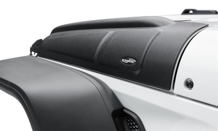 Bushwacker 07-18 Jeep Wrangler JK/JKU Trail Armor Hood Armor (3pc Set) - Tex. Black - Bull Strap