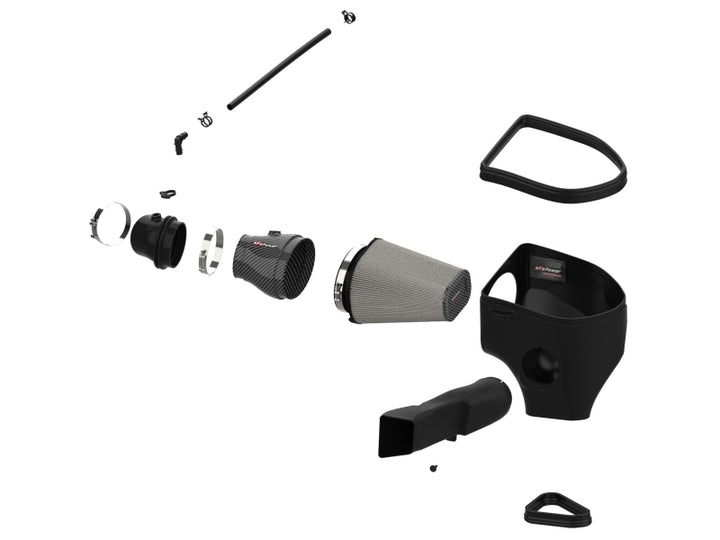 aFe Dodge Charger SRT Hellcat Redeye 21-23 V8-6.2L Track Series Stage-2 Carbon Fiber Intake System - Bull Strap