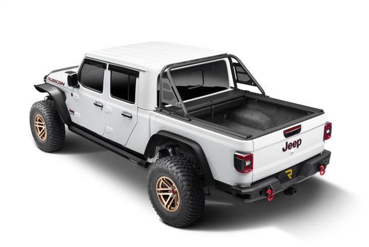 N-Fab ARC Sports Bar 20-22 Jeep Gladiator - Textured Black(Roll-N-Lock Cover Fitment Only) - Bull Strap