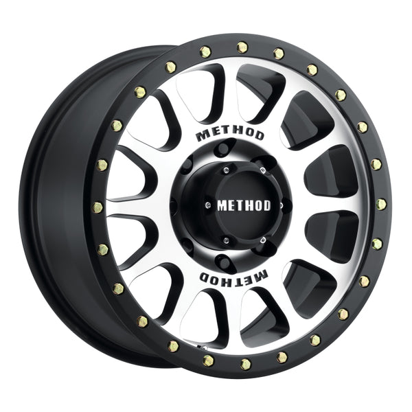 Method MR305 NV 17x8.5 0mm Offset 8x6.5 130.81mm CB Machined/Black Street Loc Wheel - Bull Strap