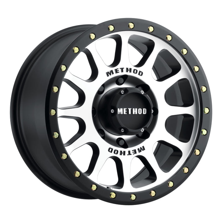 Method MR305 NV 17x8.5 0mm Offset 8x6.5 130.81mm CB Machined/Black Street Loc Wheel - Bull Strap