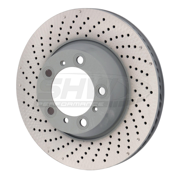 SHW 15-16 Porsche 911 Carrera 4GTS 3.8L w/o Ceramics Left Rr Drill-Dimp MB Brake Rotor (99635240502) - Bull Strap