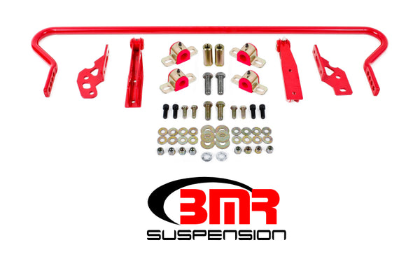 BMR 11-14 S197 Mustang Rear Hollow 25mm Adj. Sway Bar Kit w/ Bushings - Red - Bull Strap