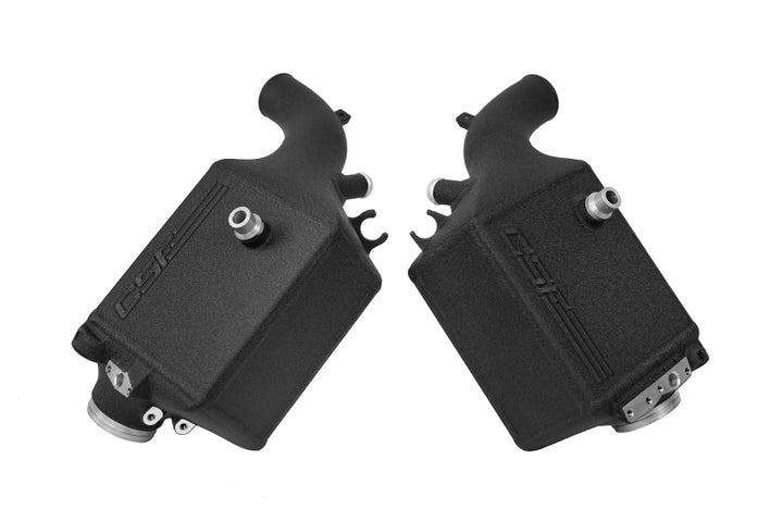 CSF 16-21 BMW M5 (F90) / 17-21 BMW M8 (F91/F92/F93) Twin Charge-Air-Cooler Set - Crinkle Black - Bull Strap