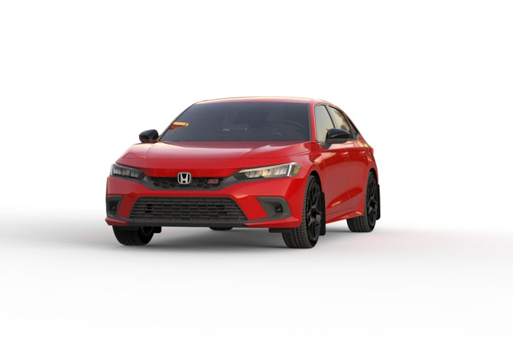 Rally Armor 22-25 Honda Civic/Civic Si/Sport Black UR Mud Flap w/Red Logo - Bull Strap
