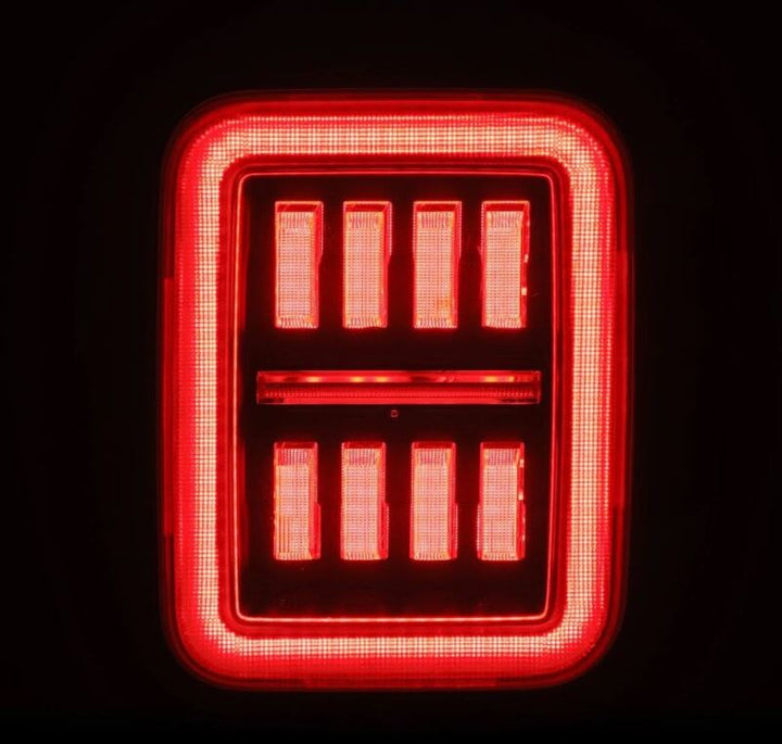 AlphaRex 19-24 Jeep Gladiator JT Nova-Series Prismatic LED Tail Lights - Alpha-Black - Bull Strap