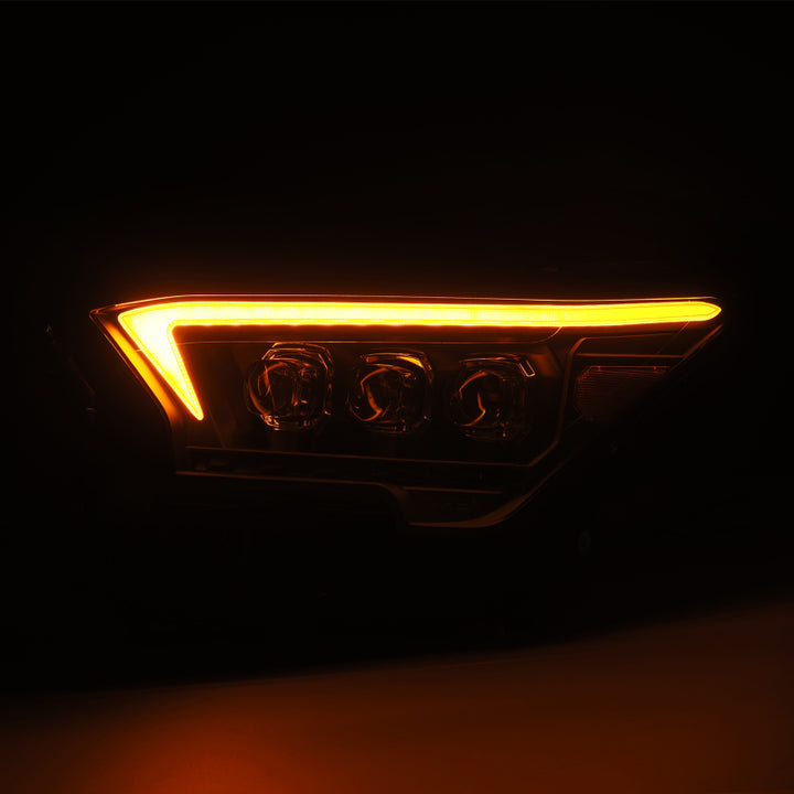 AlphaRex 2023+ Toyota Tacoma NOVA-Series LED Proj Headlights Black w/Actv Light & Seq. Sig + DRL - Bull Strap