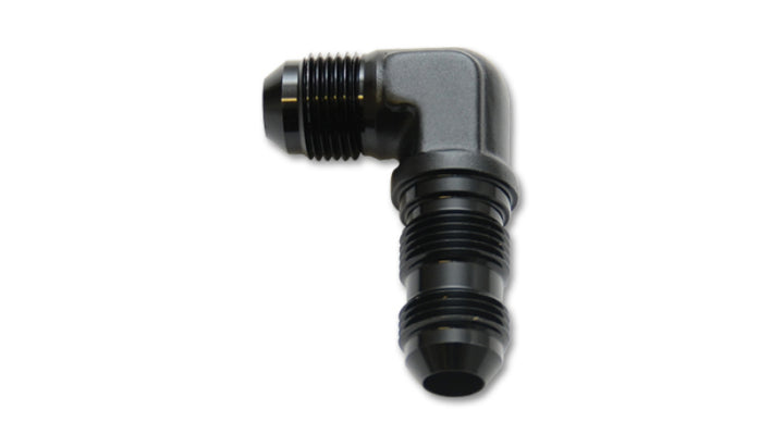 Vibrant -3AN Bulkhead Adapter 90 Degree Elbow Fitting - Anodized Black Only - Bull Strap