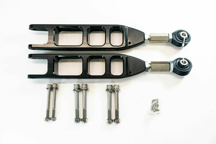 ISC Suspension 08-21 Subaru Impreza V3 Rear Adjustable Control Arms - Stealth Series Black - Bull Strap