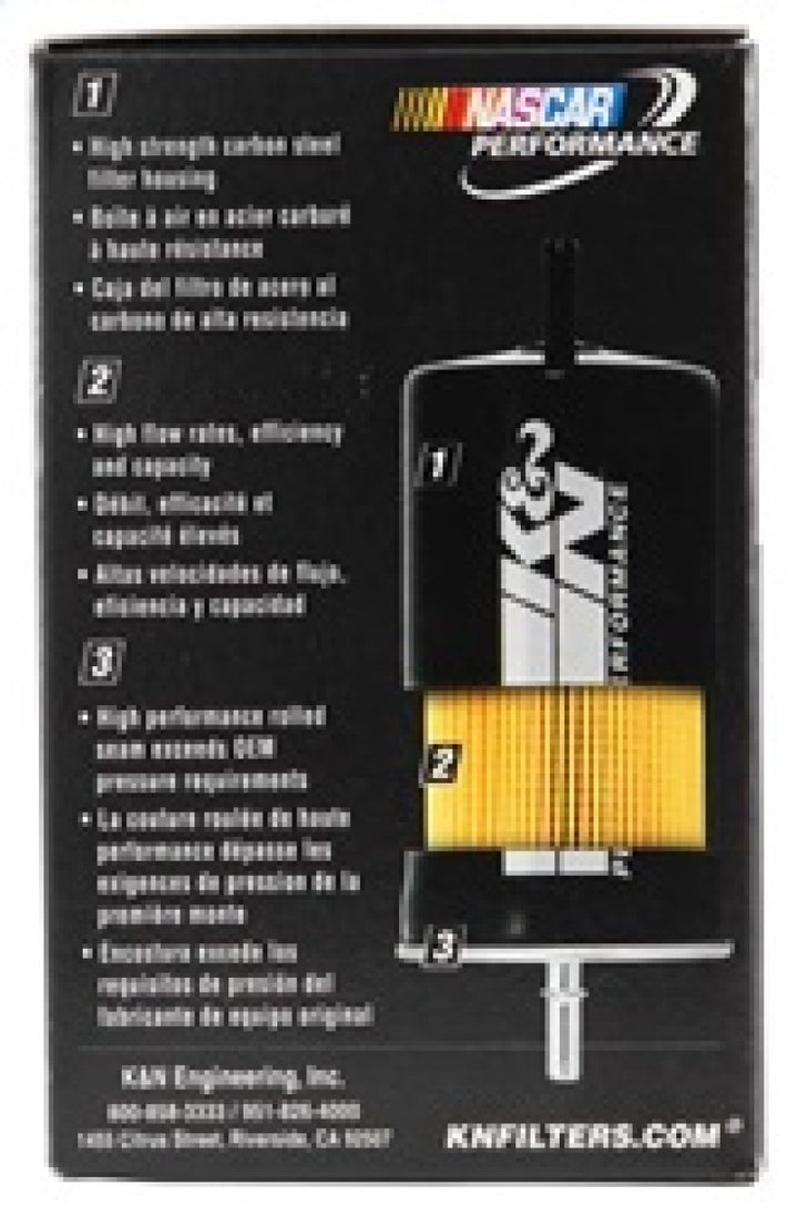 K&N Cellulose Media Fuel Filter 1.688in OD x 3.813in L - Bull Strap