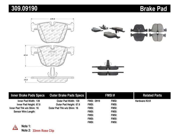 StopTech Performance 06-09 BMW M5 E60 / 07-09 M6 E63/E63 Rear Brake Pads - Bull Strap