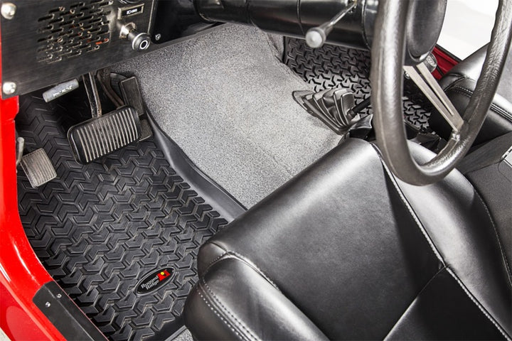 Rugged Ridge Floor Liner Front Black 1976-1983 Jeep CJ-5 - Bull Strap