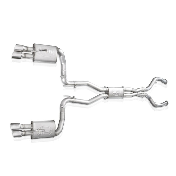 Stainless Works 2008-09 Pontiac G8 GT 3in Catback Systemt X-Pipe Turbo Chambered Muffler 3.5in Tips - Bull Strap