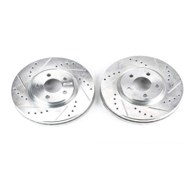 Power Stop 03-09 Chrysler PT Cruiser Front Evolution Drilled & Slotted Rotors - Pair - Bull Strap