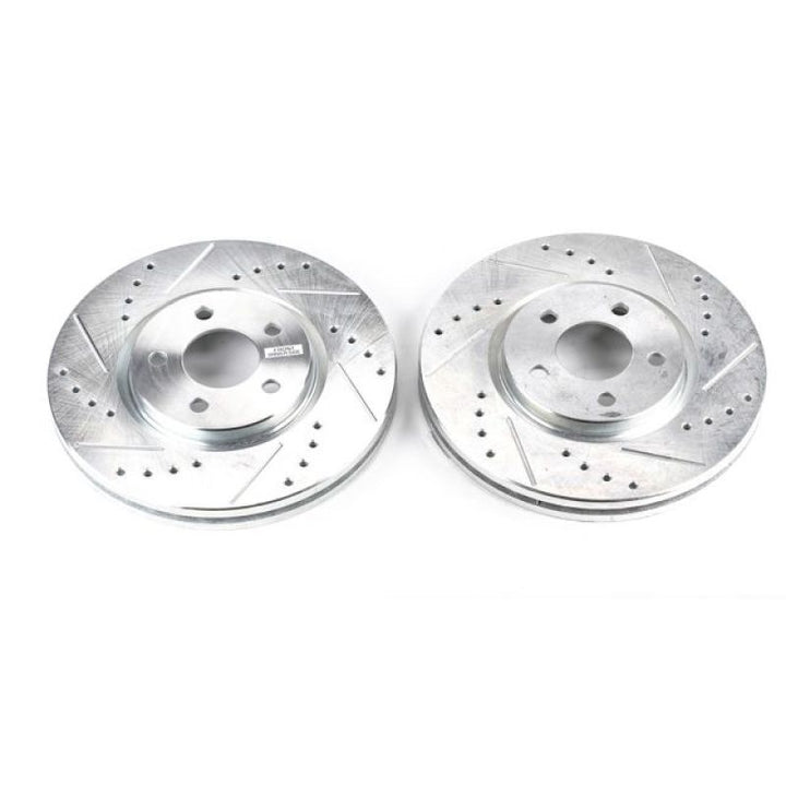 Power Stop 03-09 Chrysler PT Cruiser Front Evolution Drilled & Slotted Rotors - Pair - Bull Strap