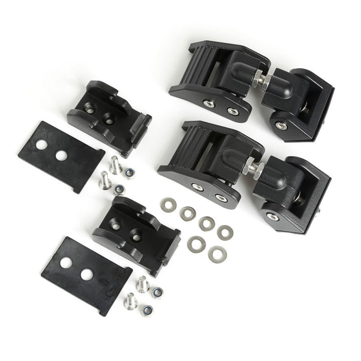 Rugged Ridge 07-18 Jeep Wrangler JK Textured Black Hood Catches - Bull Strap