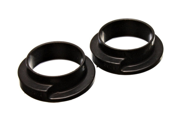 Energy Suspension Universal 2-3/16in ID 3in OD 1in H Black Coil Spring Isolators (2 per set) - Bull Strap