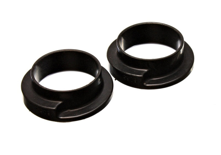 Energy Suspension Universal 2-3/16in ID 3in OD 1in H Black Coil Spring Isolators (2 per set) - Bull Strap