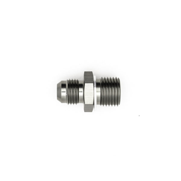 DeatschWerks 6AN Male Flare to M16 X 1.5 Male Metric Adapter (Incl. Crush Washer) - Titanium - Bull Strap