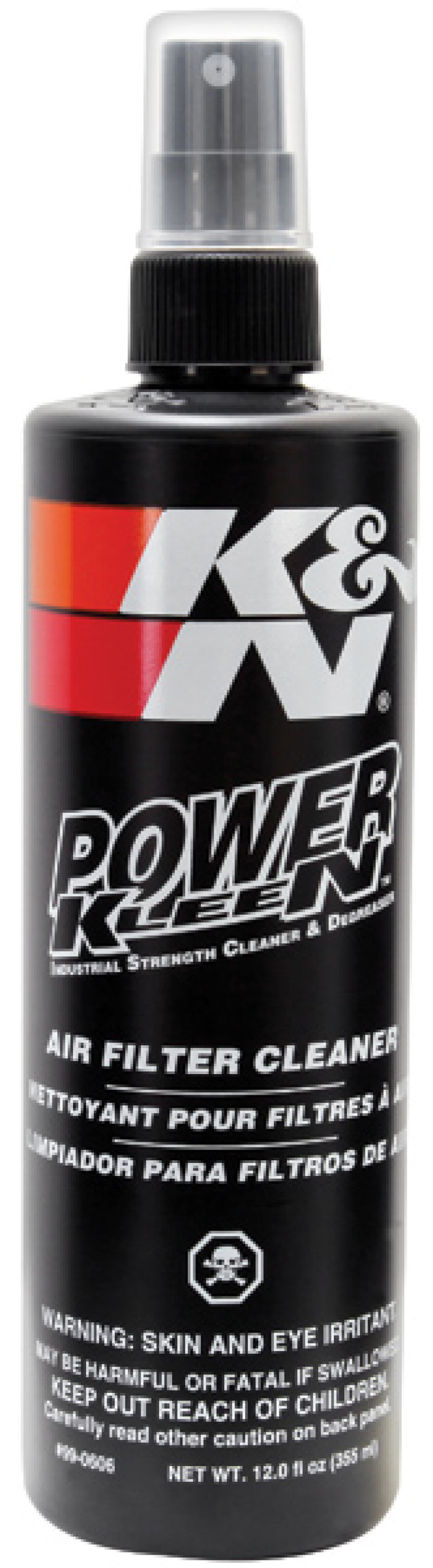 K&N Air Filter Cleaner 12oz Pump Spray - Bull Strap