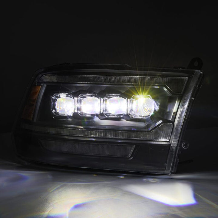 AlphaRex 09-18 Dodge Ram 2500 NOVA LED Proj Headlights Plank Style Design Black w/ Activation Light - Bull Strap