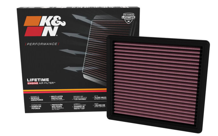 K&N 21-23 Jeep Wrangler 6.4L V8 Replacement Air Filter - Bull Strap