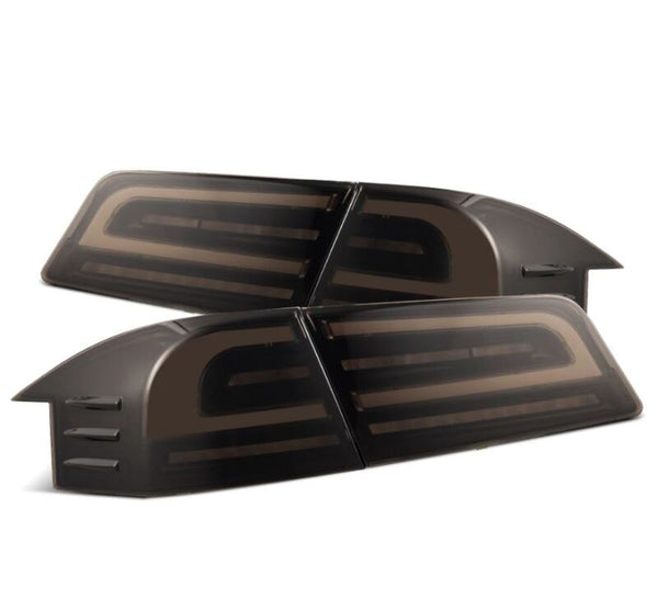 AlphaRex 12-21 Tesla Model S LUXX-Series LED Tail Lights - Black - Bull Strap