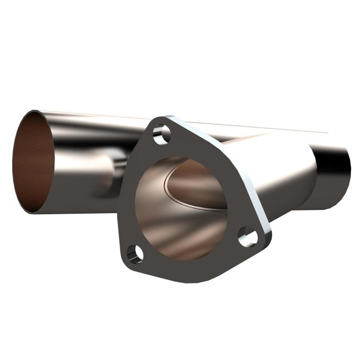 QTP 2.5in Weld-On QTEC Exhaust Cutout Y-Pipe - Bull Strap