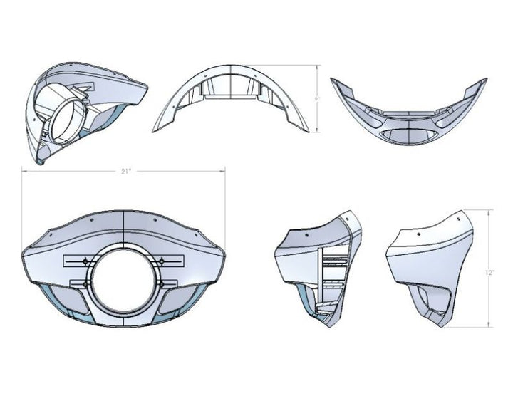 Burly Brand Touring Sport Fairing Standard - Bull Strap